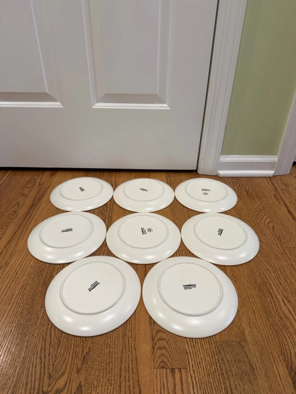 Set of 8 Crate & Barrel Star of David Hanukkah Salad Plates
